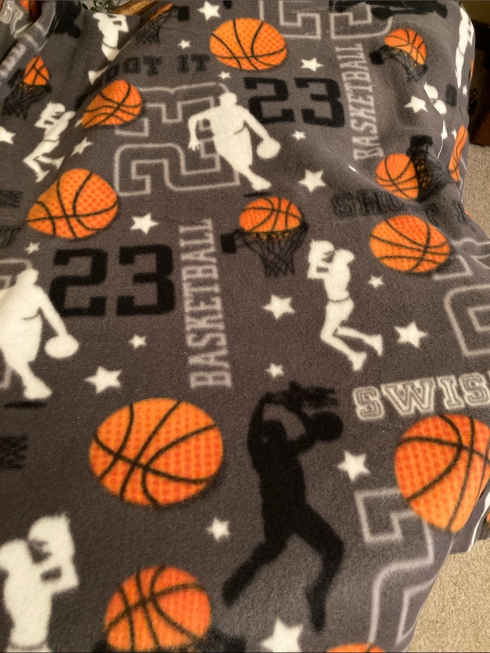 Basketball BLIZZARD Fleece Fabric NWOT